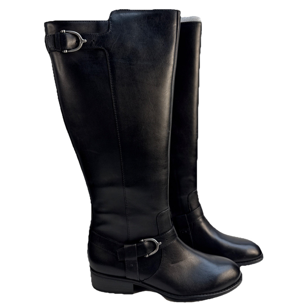 Lauren Ralph Lauren Womens Margarite Black Riding Boots 5.5 Width‎ B NWB